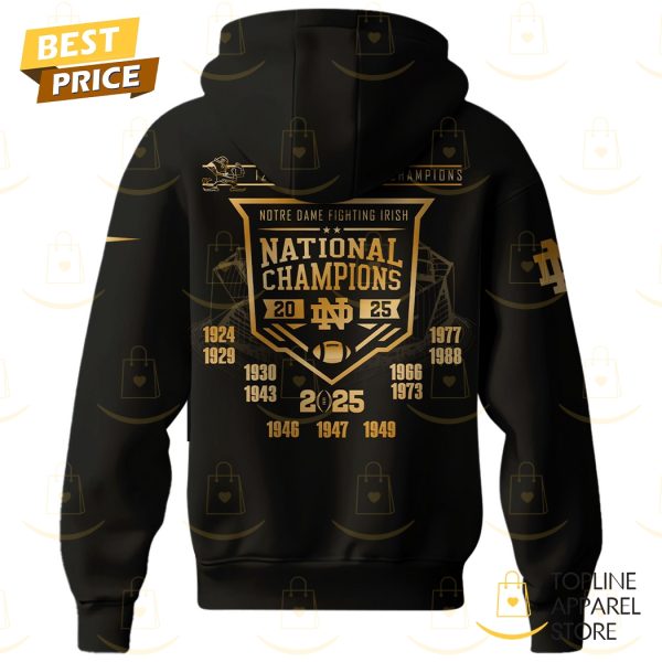 NCAA College Football National Champions 2025 Notre Dame Fighting Irish Hoodie - Image 3