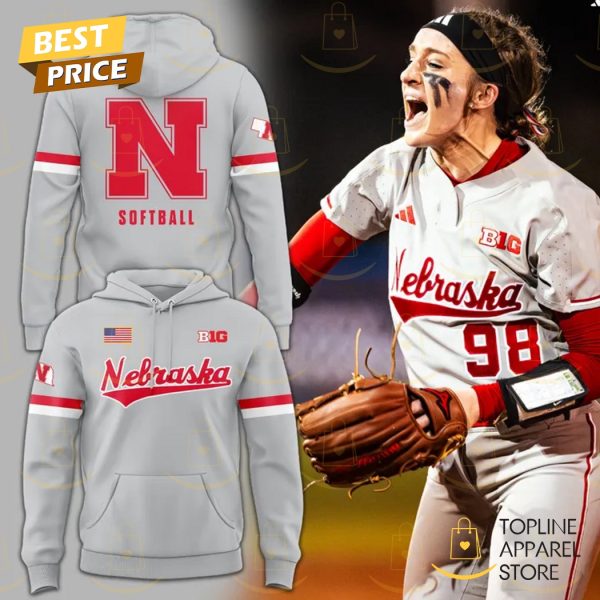Nebraska Cornhuskers Softball 2025 Hoodie - Grey