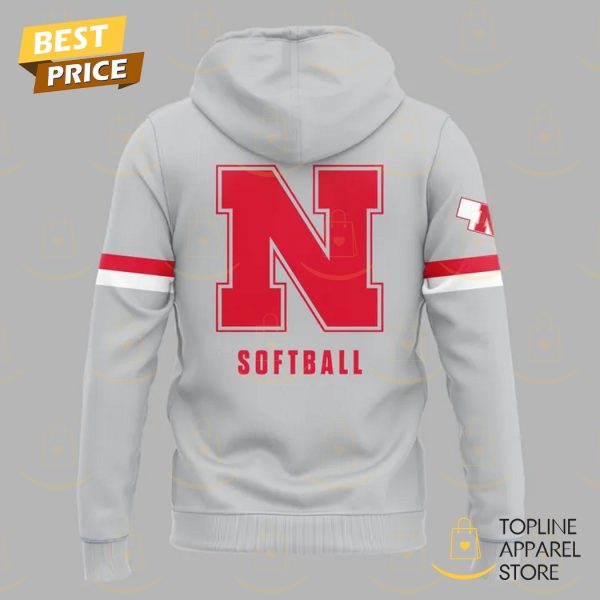 Nebraska Cornhuskers Softball 2025 Hoodie - Grey - Image 3