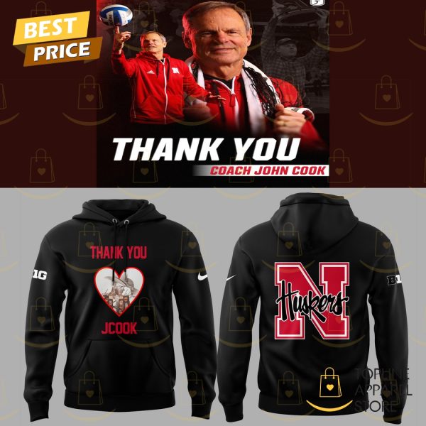 Nebraska Cornhuskers Thank You Coach John Cook Hoodie - Black