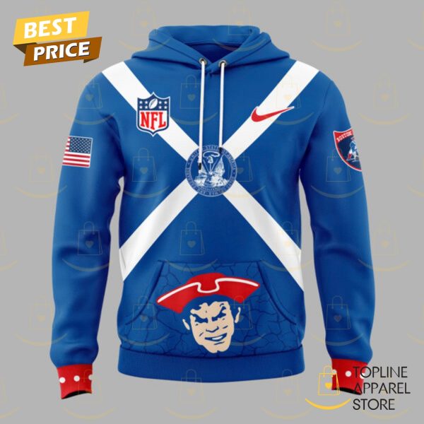 New England Patriots Throwback Threads Hoodie - Blue - Image 2