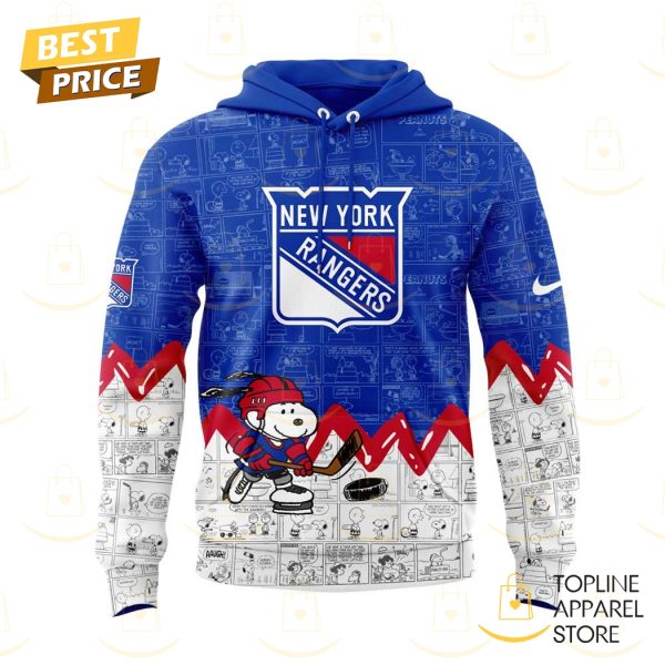 New York Rangers Anniversary Of Peanuts Hoodie - Image 2