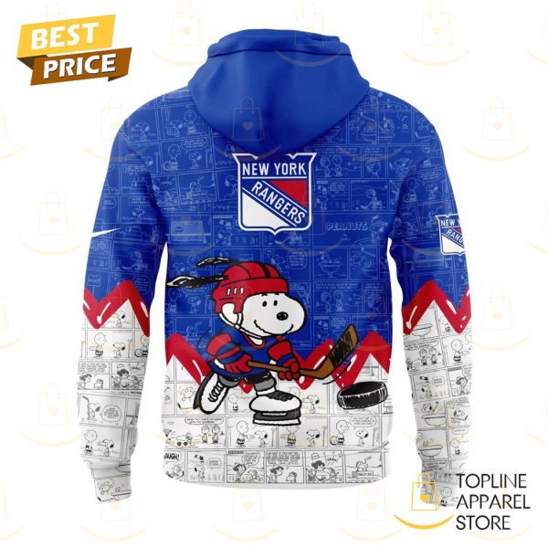 New York Rangers Anniversary Of Peanuts Hoodie - Image 3