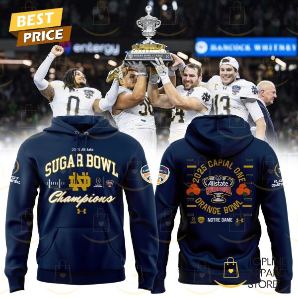 Notre Dame Fighting Irish Football 2025 Sugar Bowl Champions Hoodie - Blue
