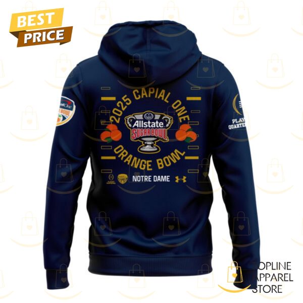 Notre Dame Fighting Irish Football 2025 Sugar Bowl Champions Hoodie - Blue - Image 3