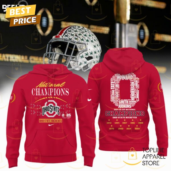 Ohio State Buckeyes 2024-2025-25 CFP National Champions Hoodie