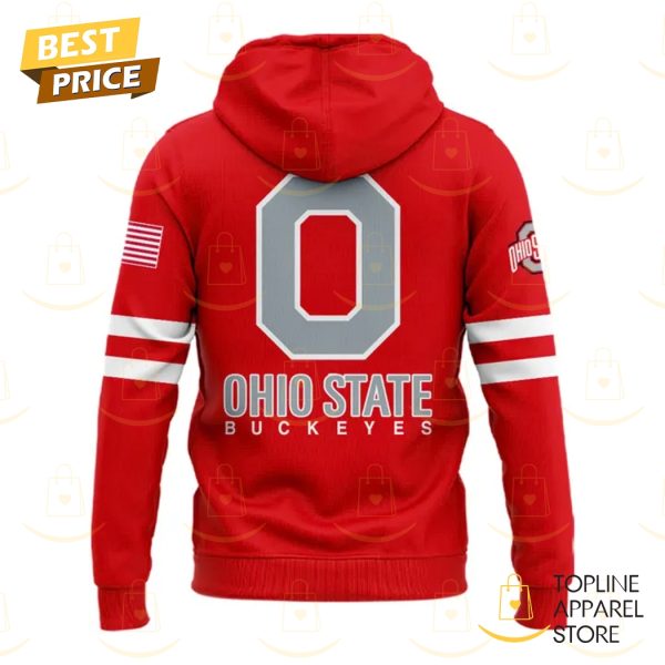 Ohio State Buckeyes 2025 Logo Hoodie - Red - Image 3