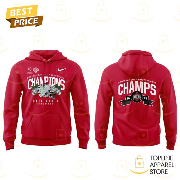 Ohio State Buckeyes 2025 Goodyear Cotton Bowl Classic Champions Hoodie - Image 2