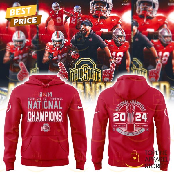 Ohio State Buckeyes College Football 2024-2025 National Champions Hoodie -Red