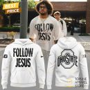 Ohio State Buckeyes Football Follow Jesus Hoodie - White
