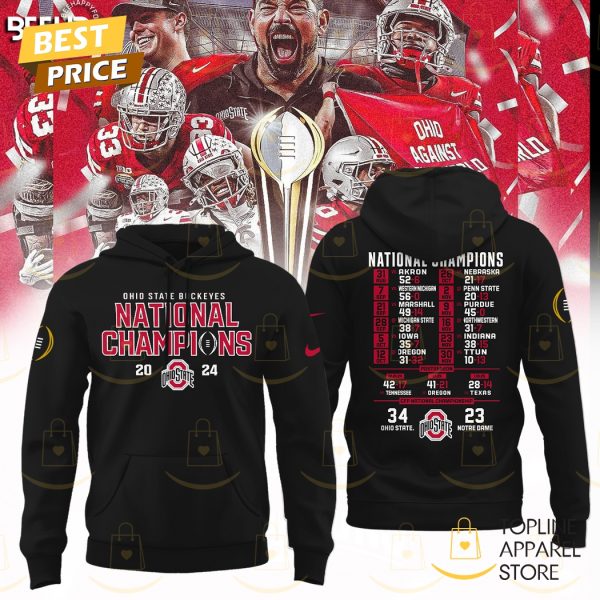 Ohio State Buckeyes National Champions 2024-2025-2025 Hoodie - Black