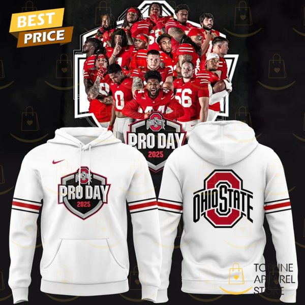 Ohio State Buckeyes Pro Day 2025 Hoodie - White