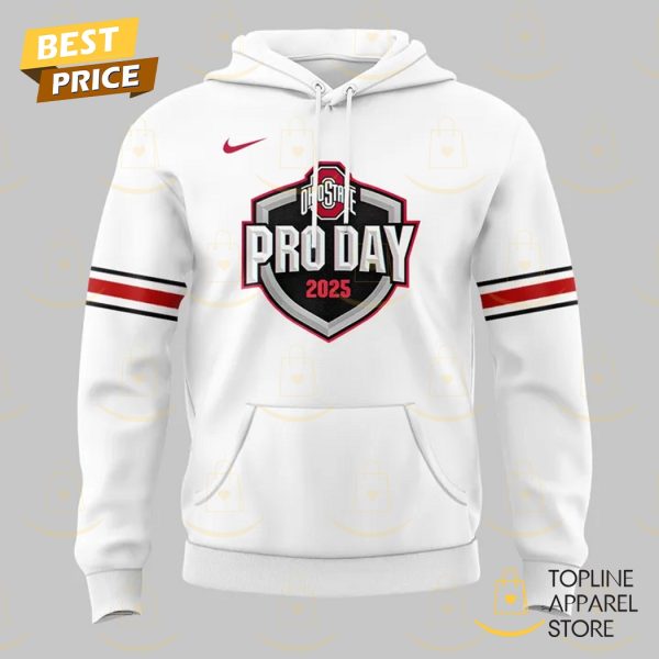Ohio State Buckeyes Pro Day 2025 Hoodie - White - Image 2
