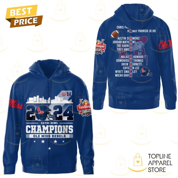 Ole Miss Rebels 2024-2025 Gator Bowl Champions 2024-2025 Zip Hoodie