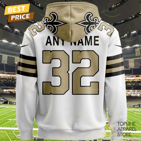 Personalized 2025 New Orleans Saints Design Hoodie - White - Image 3