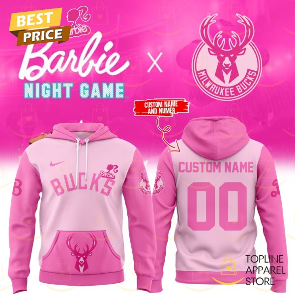 Personalized Milwaukee Bucks x Barbie Hoodie -Pink