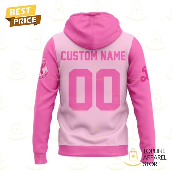 Personalized Milwaukee Bucks x Barbie Hoodie -Pink - Image 3