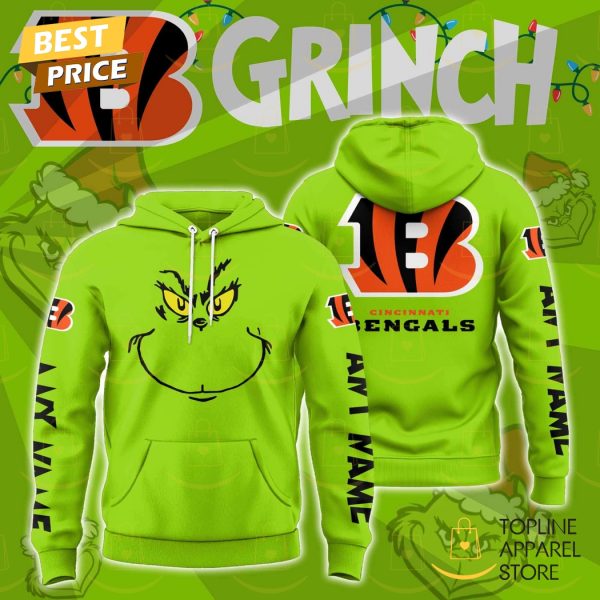 Personalized The Grinch x Cincinnati Bengals Hoodie - Green