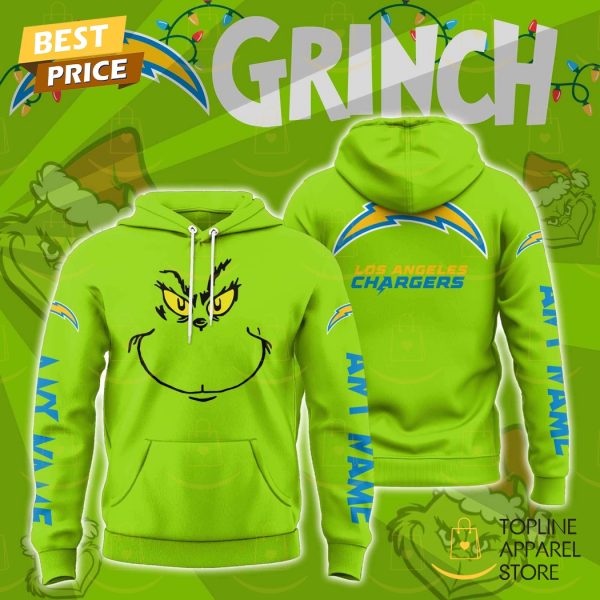 Personalized The Grinch x Los Angeles Chargers Hoodie - Green