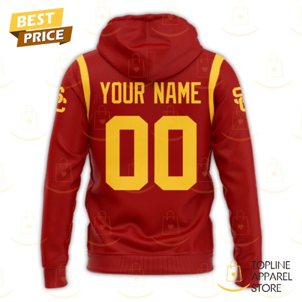 Personalized USC Trojans Football Design Hoodie - Red - Image 3