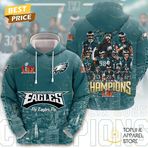 Philadelphia Eagles Champions Super Bowl LIX - Fly Eagles Fly Design Hoodie