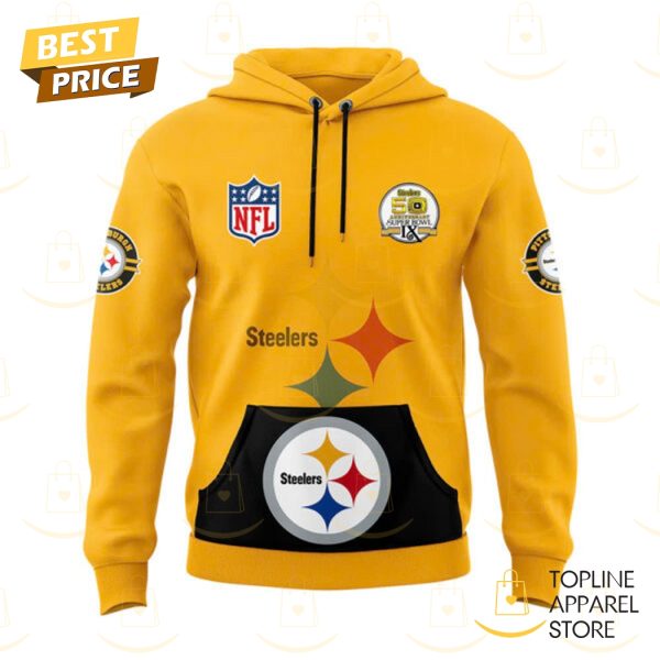 Pittsburgh Steelers Throwback 50th Anniversary Super Bowl Design Hoodie - Gold - Image 2