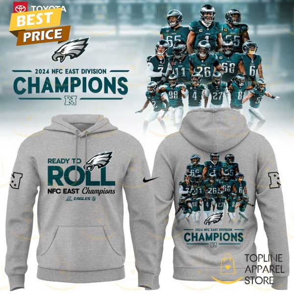 Ready To Roll NFC East Division Champions 2024-2025 Philadelphia Eagles Hoodie - Grey