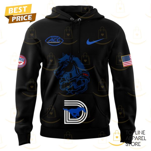 SMU Mustangs Football Dark Mode Design Hoodie - Image 2