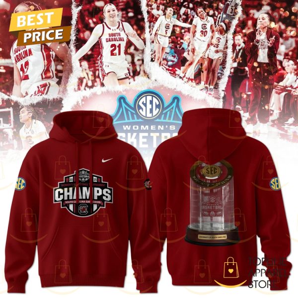 South Carolina Gamecocks SEC Womens Basketball Champions 2025 Hoodie - Red