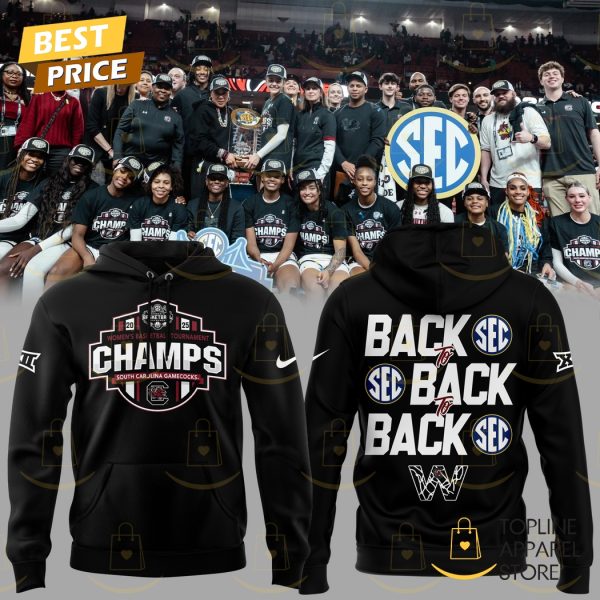 South Carolina Gamecocks 2025 SEC Womens Basketball Champions Hoodie
