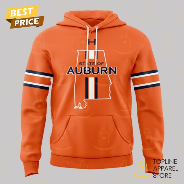 State Of Auburn Tigers Football Design Hoodie - Orange - Image 2