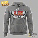 Super Bowl LIX Champions Philadelphia Eagles Grey Hoodie