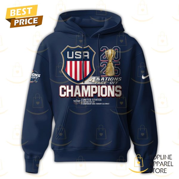 USA Hockey 4 Nations Face-Off Champions 2025 Hoodie - Image 2