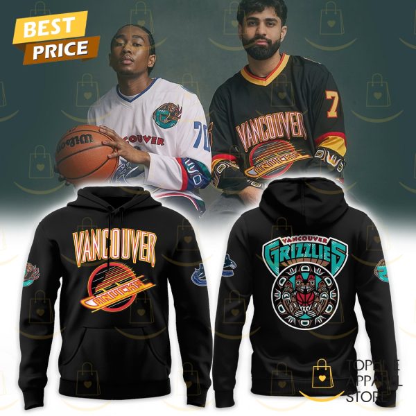 Vancouver Canucks X Grizzlies Black Vintage Hoodie