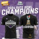 2024-2025 Rate Bow Champions Kansas State Wildcats Football 3D T-Shirt - Black