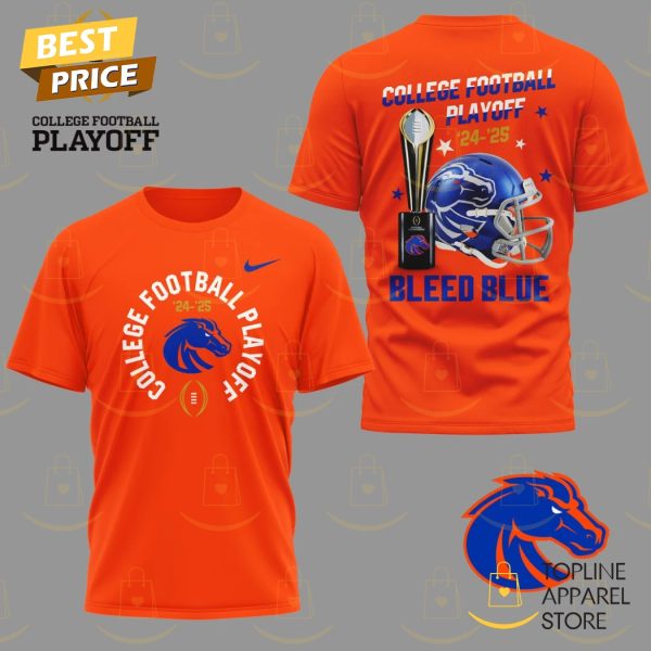 Boise State Broncos College Football Playoff 24-25 Bleed Blue 3D T-Shirt - Orange