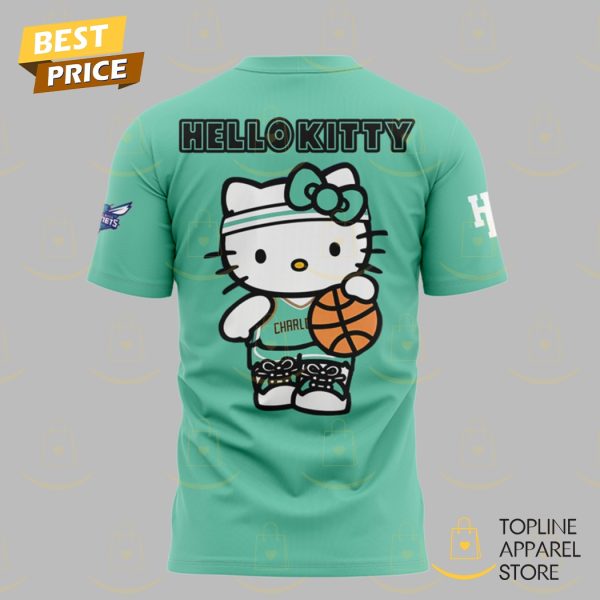 Charlotte Hornets Basketball x Hello Kitty 3D T-Shirt - Image 3