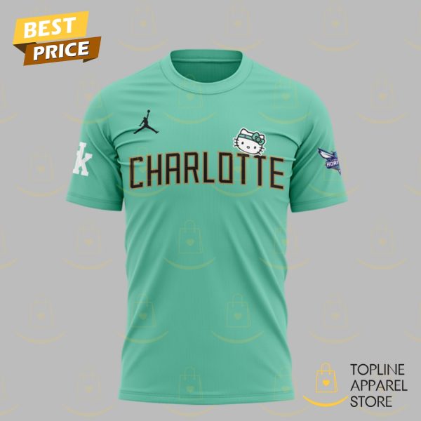 Charlotte Hornets Basketball x Hello Kitty 3D T-Shirt - Image 2