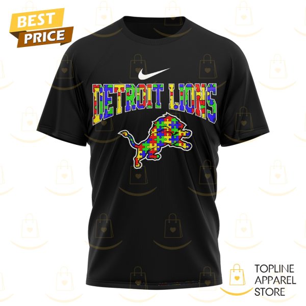 Detroit Lions x Autism Awareness His Fight Is Our Fight 3D T-Shirt - Image 3