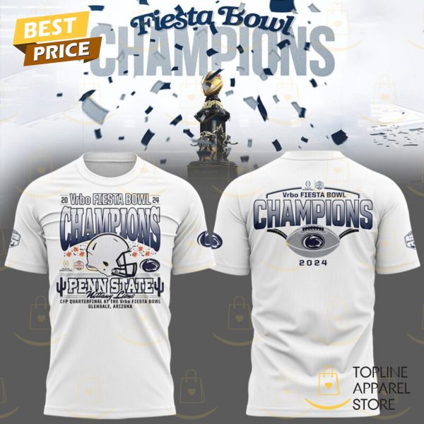 Fiesta Bowl Champions Penn State Nittany Lions 2024-2025 3D T-Shirt - White