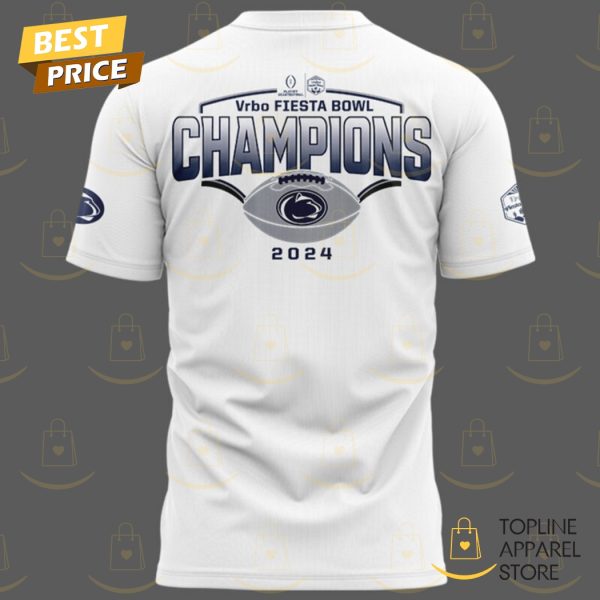 Fiesta Bowl Champions Penn State Nittany Lions 2024-2025 3D T-Shirt - White - Image 3