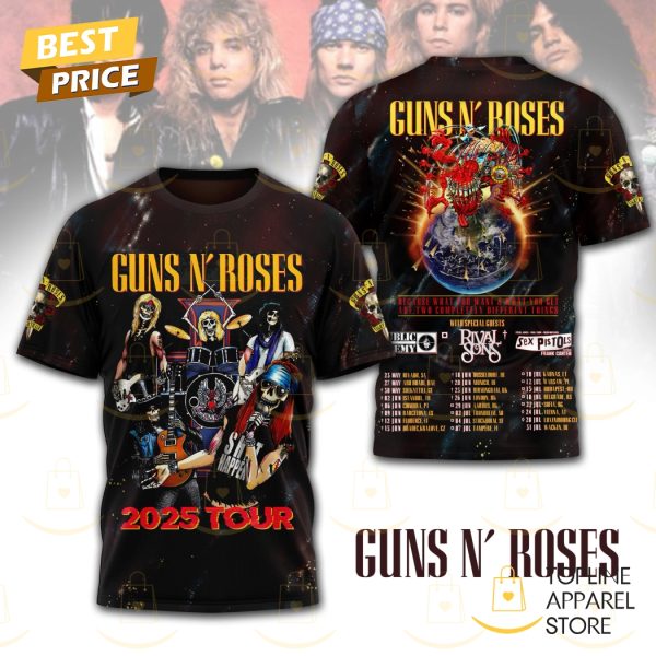 Guns N Roses 2025 Tour With Special Guests 3D T-Shirt