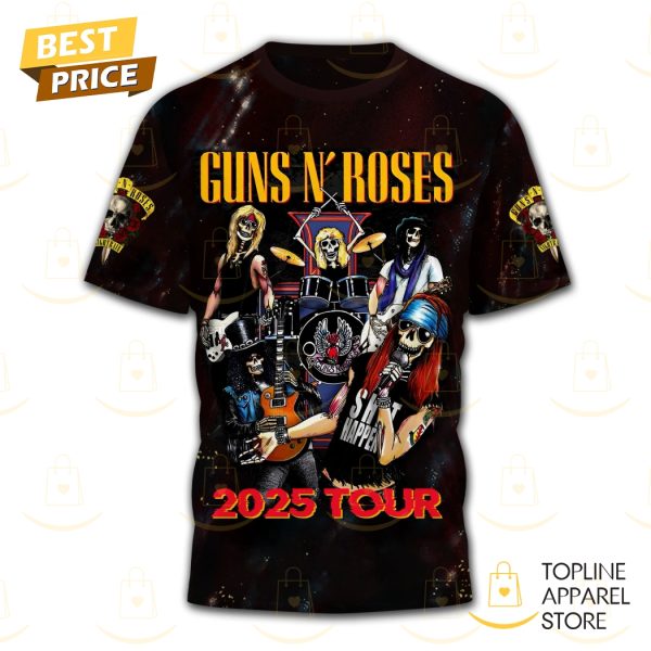 Guns N Roses 2025 Tour With Special Guests 3D T-Shirt - Image 2