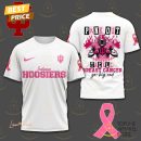Indiana Hoosiers Pink Out Tackle Breast Go Big Red 3D T-Shirt