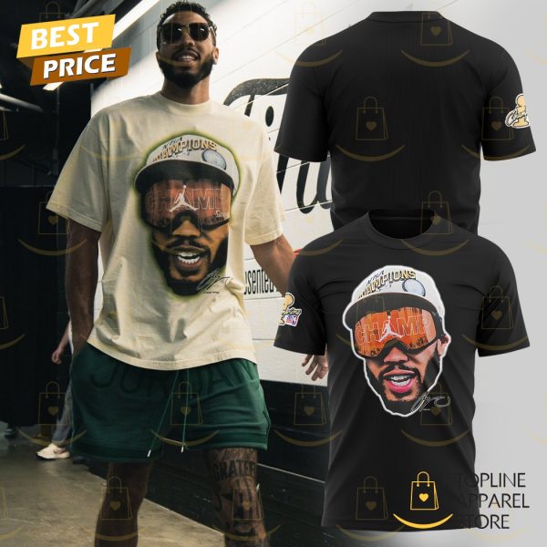 Jayson Tatum Boston Celtics Champions Signature 3D T-Shirt - Black