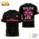 Michigan Wolverines Pink Out Tackle Breast Cancer Always A Wolverines 3D T-Shirt - Black