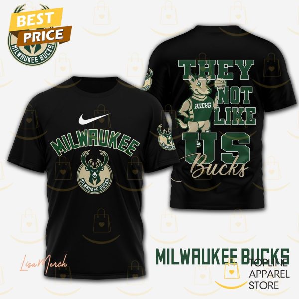 Milwaukee Bucks - They Not Like Us 3D T-Shirt - Black