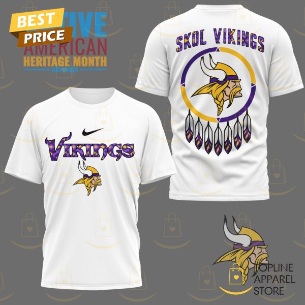 Minnesota Vikings Native American Heritage Month - Skol Vikings 3D T-Shirt