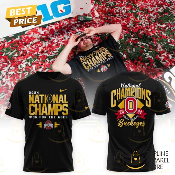 National Champions 2024-2025 College Football Playoff Ohio State Buckeyes 3D T-Shirt - Black