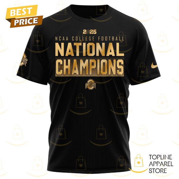 NCAA College Football National Champions 2025 Ohio State Buckeyes - 9 Time National Champions 3D T-Shirt - Image 2